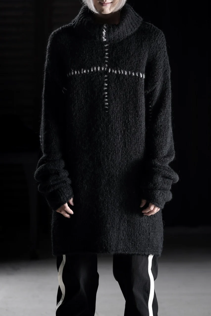 thom/krom HIGH COLLAR KNIT PULLOVER / ALPACA WOOL (BLACK) - Image 14