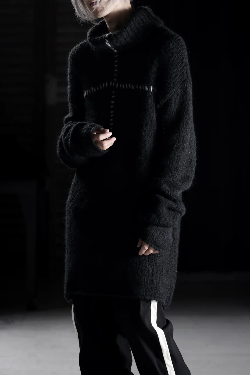 thom/krom HIGH COLLAR KNIT PULLOVER / ALPACA WOOL (BLACK) - Image 16