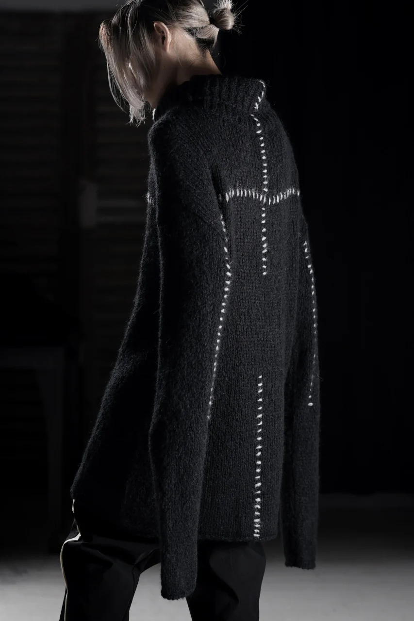 thom/krom HIGH COLLAR KNIT PULLOVER / ALPACA WOOL (BLACK) - Image 18