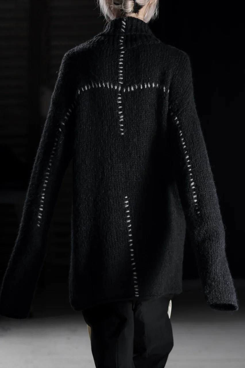 thom/krom HIGH COLLAR KNIT PULLOVER / ALPACA WOOL (BLACK) - Image 19