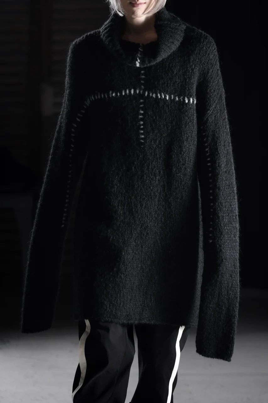 thom/krom HIGH COLLAR KNIT PULLOVER / ALPACA WOOL (BLACK) - Image 20