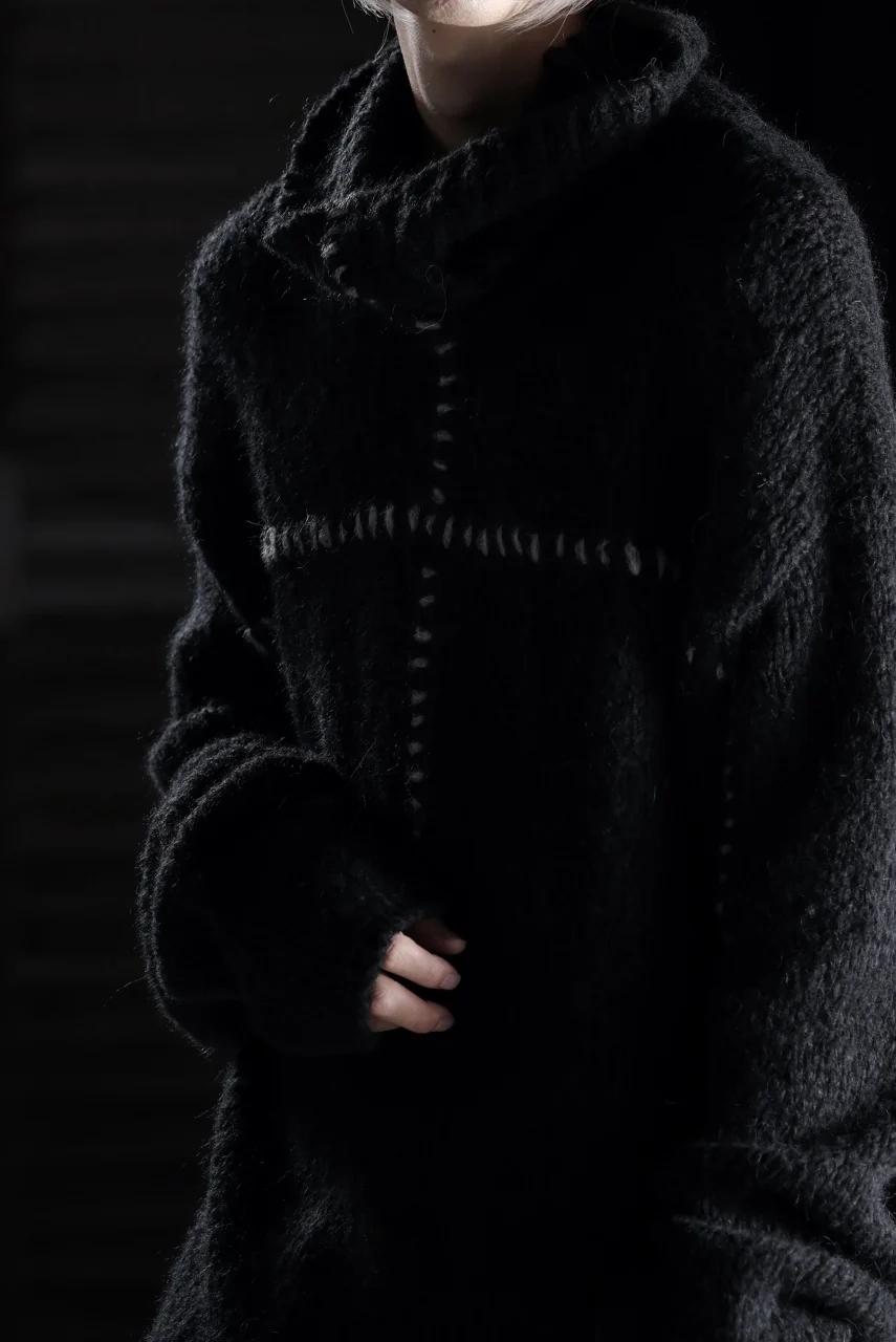 thom/krom HIGH COLLAR KNIT PULLOVER / ALPACA WOOL (BLACK) - Image 22