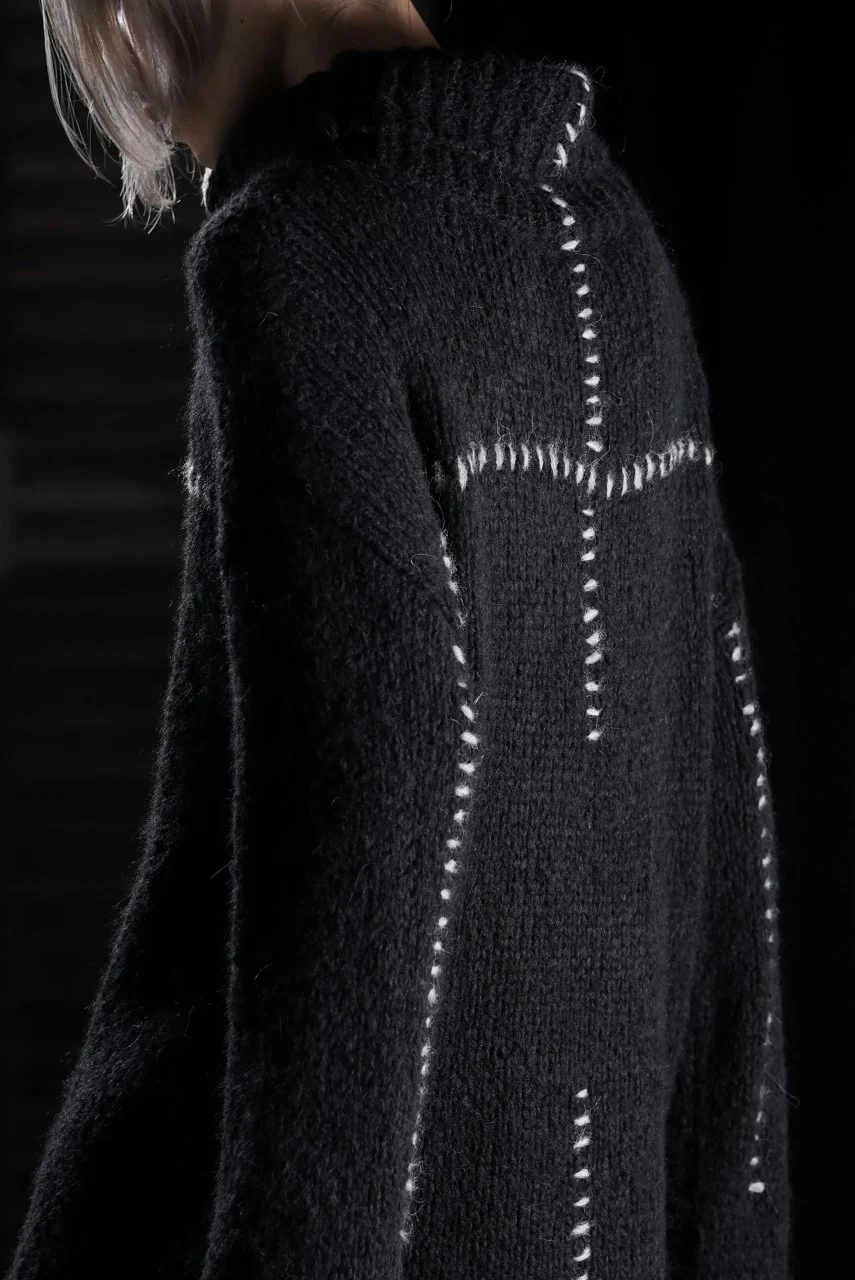 thom/krom HIGH COLLAR KNIT PULLOVER / ALPACA WOOL (BLACK) - Image 23