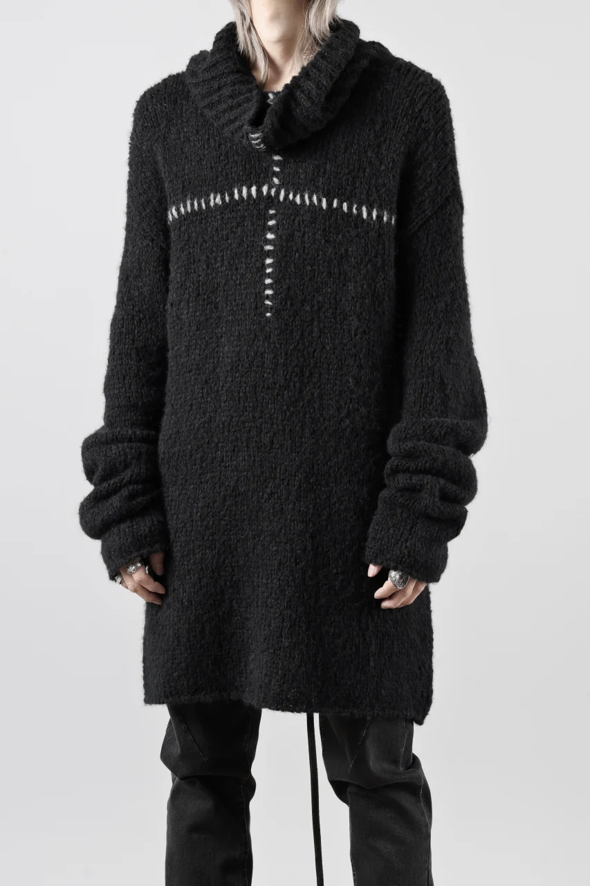 thom/krom HIGH COLLAR KNIT PULLOVER / ALPACA WOOL (BLACK) - Image 24