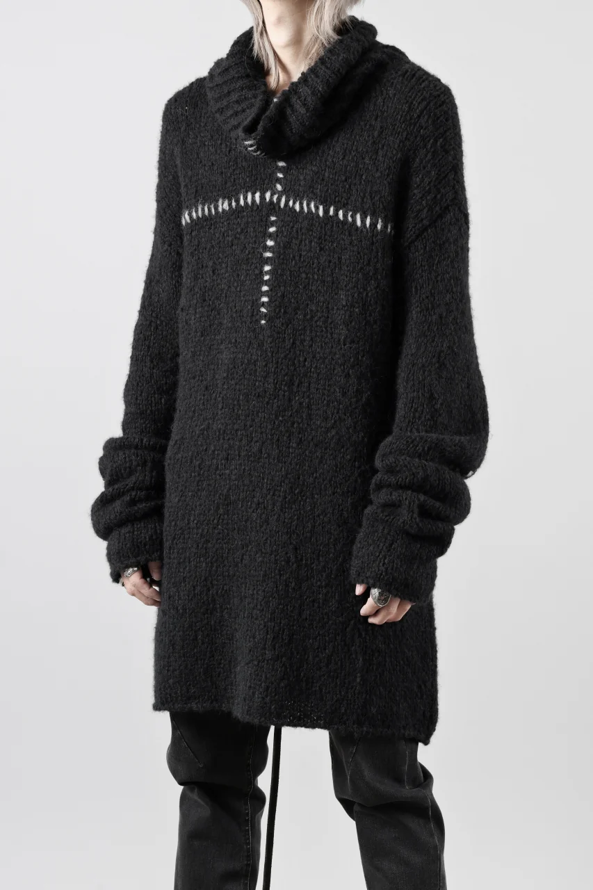 thom/krom HIGH COLLAR KNIT PULLOVER / ALPACA WOOL (BLACK) - Image 26