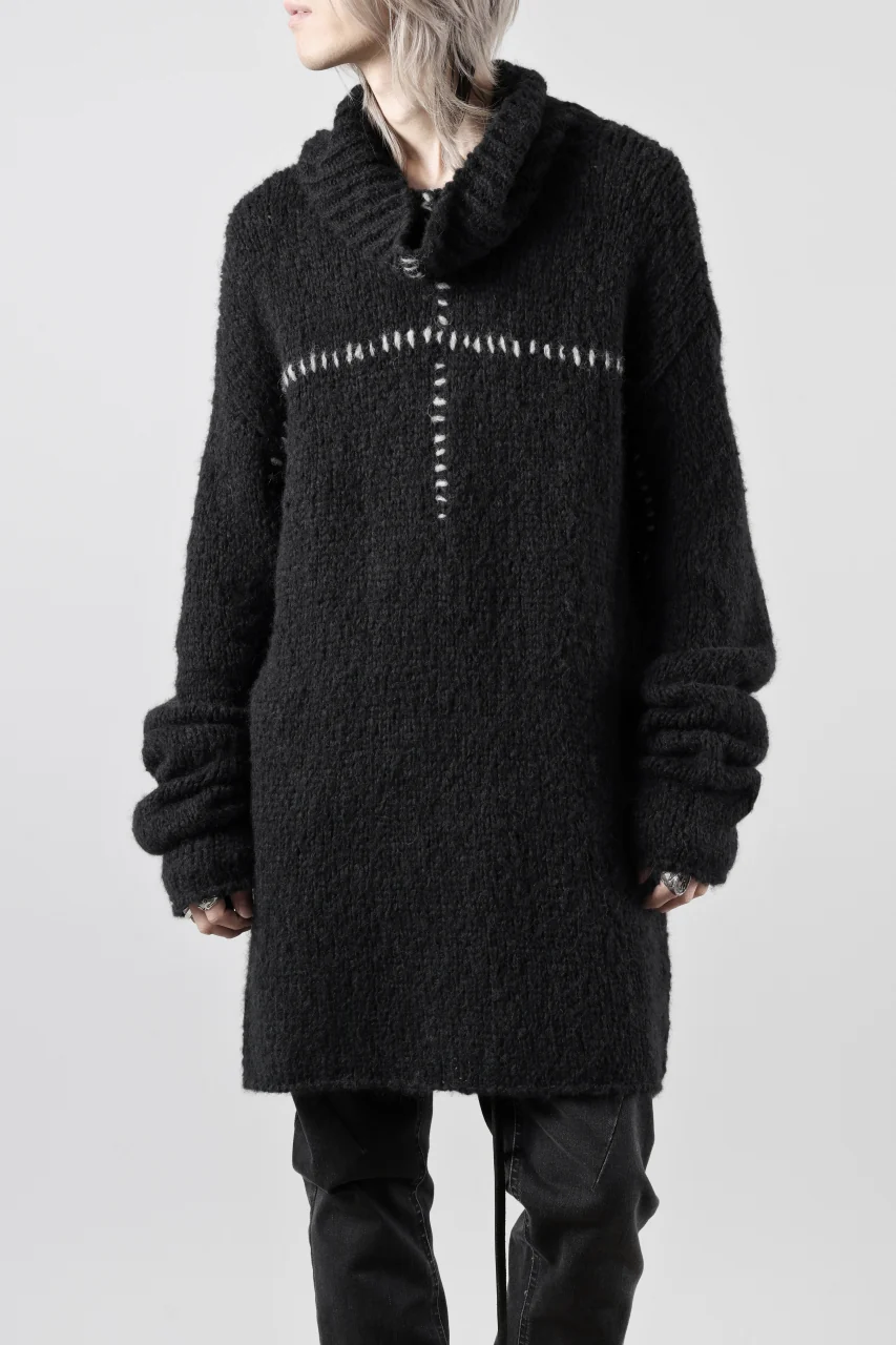 thom/krom HIGH COLLAR KNIT PULLOVER / ALPACA WOOL (BLACK) - Image 27