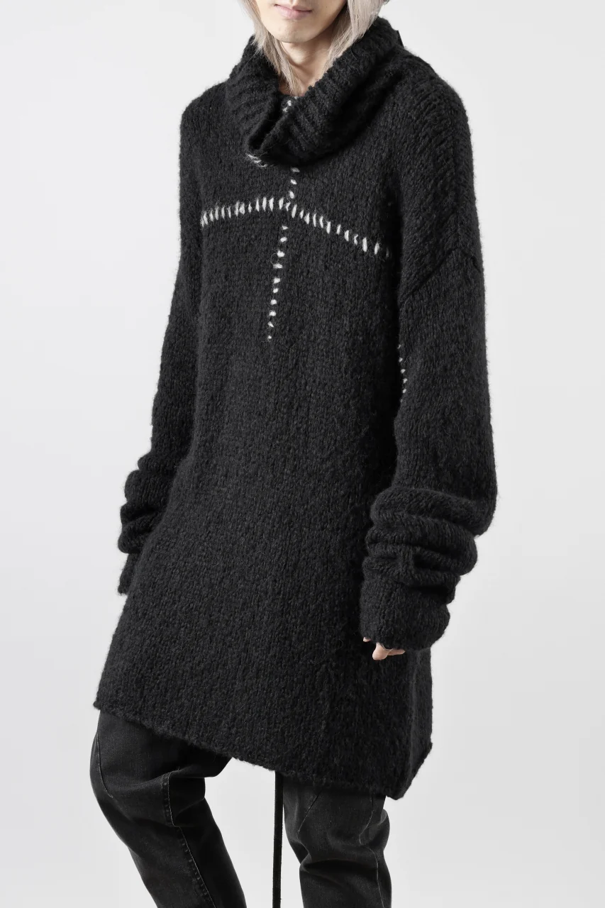 thom/krom HIGH COLLAR KNIT PULLOVER / ALPACA WOOL (BLACK) - Image 29