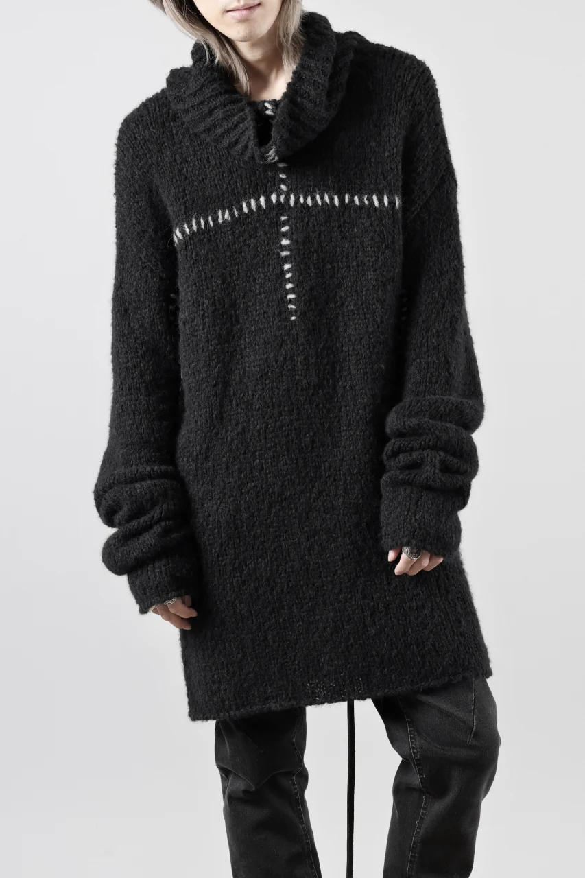 thom/krom HIGH COLLAR KNIT PULLOVER / ALPACA WOOL (BLACK) - Image 30