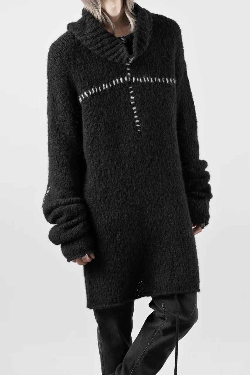 thom/krom HIGH COLLAR KNIT PULLOVER / ALPACA WOOL (BLACK) - Image 32