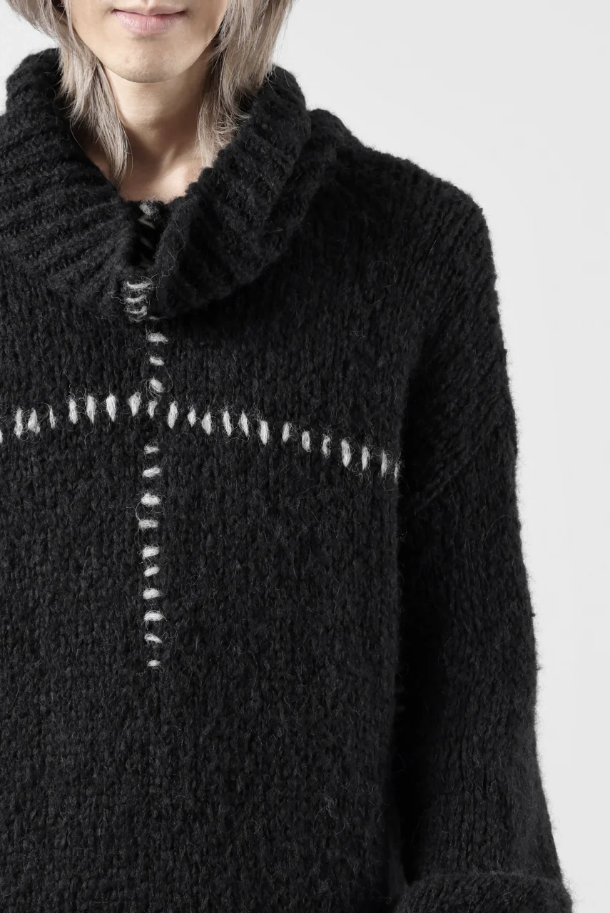 thom/krom HIGH COLLAR KNIT PULLOVER / ALPACA WOOL (BLACK) - Image 36