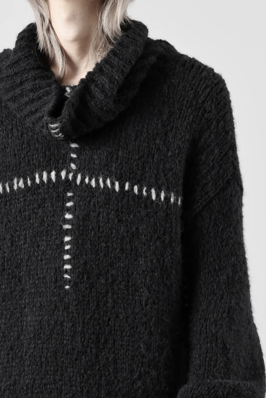 thom/krom HIGH COLLAR KNIT PULLOVER / ALPACA WOOL (BLACK) - Image 37