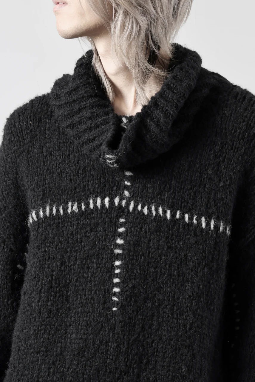 thom/krom HIGH COLLAR KNIT PULLOVER / ALPACA WOOL (BLACK) - Image 39