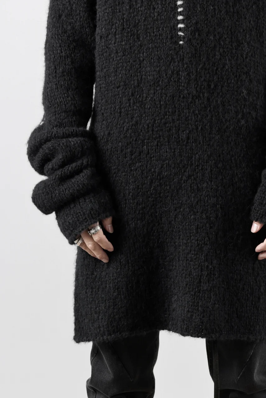 thom/krom HIGH COLLAR KNIT PULLOVER / ALPACA WOOL (BLACK) - Image 40