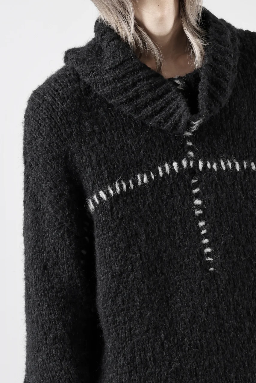 thom/krom HIGH COLLAR KNIT PULLOVER / ALPACA WOOL (BLACK) - Image 41