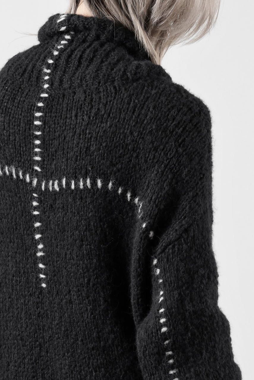 thom/krom HIGH COLLAR KNIT PULLOVER / ALPACA WOOL (BLACK) - Image 43