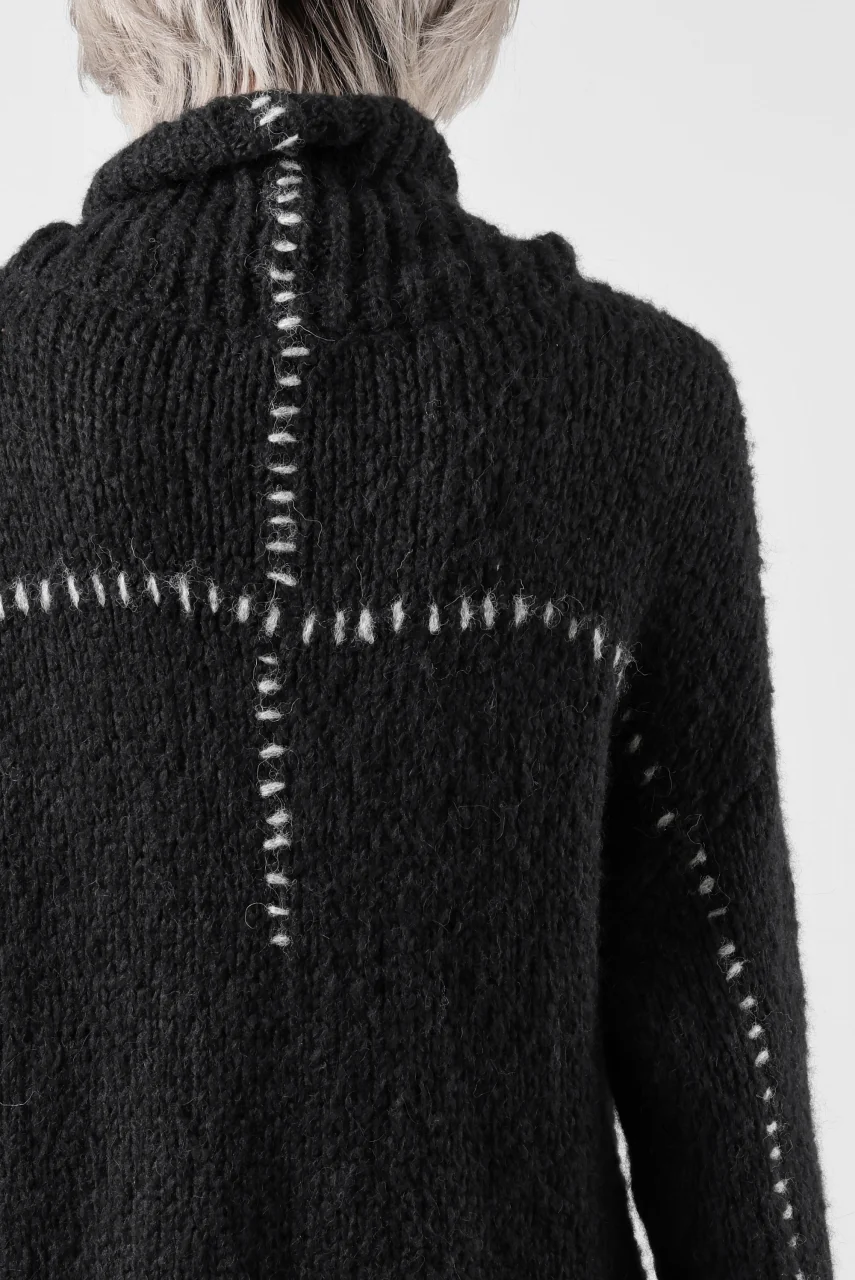 thom/krom HIGH COLLAR KNIT PULLOVER / ALPACA WOOL (BLACK) - Image 45