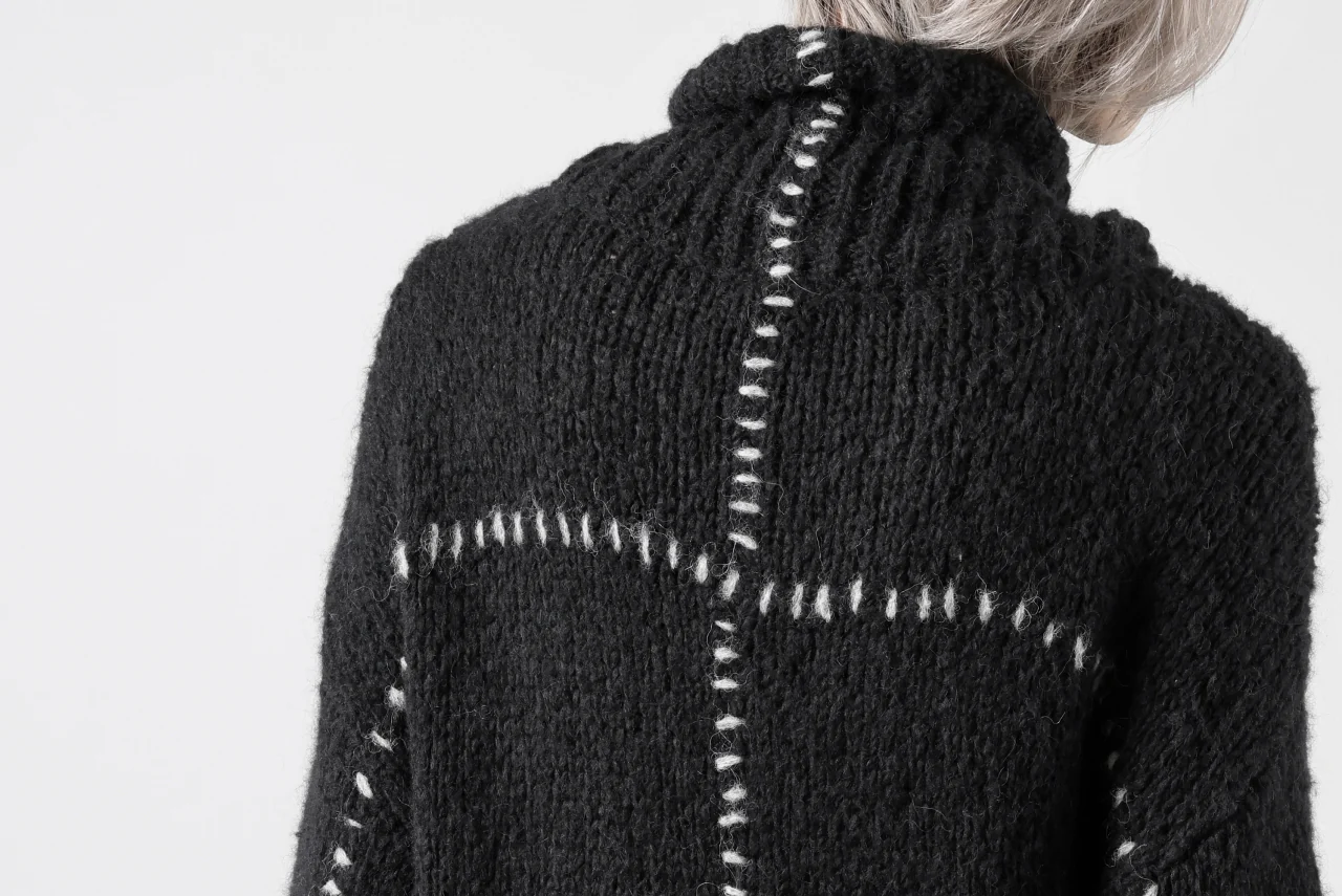 thom/krom HIGH COLLAR KNIT PULLOVER / ALPACA WOOL (BLACK) - Image 47