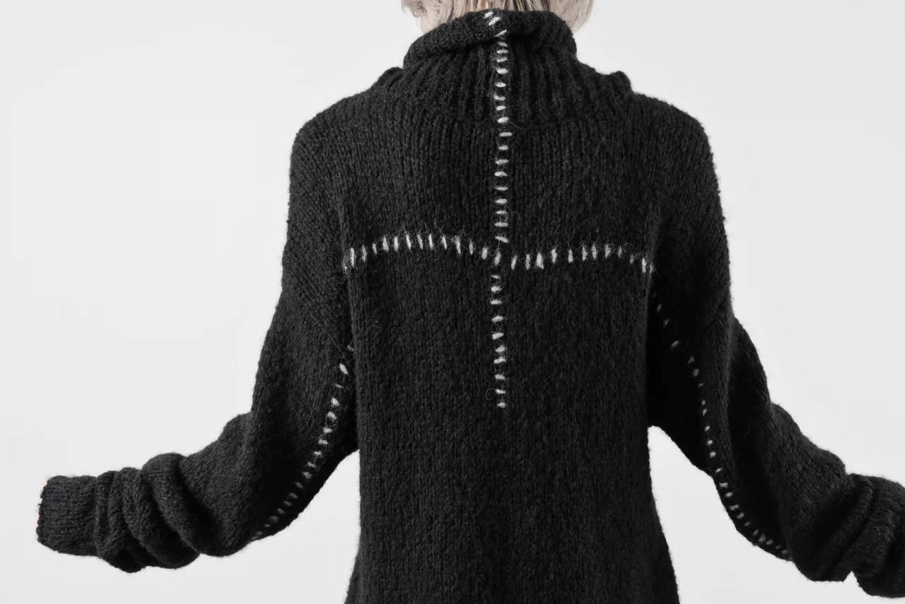 thom/krom HIGH COLLAR KNIT PULLOVER / ALPACA WOOL (BLACK) - Image 48
