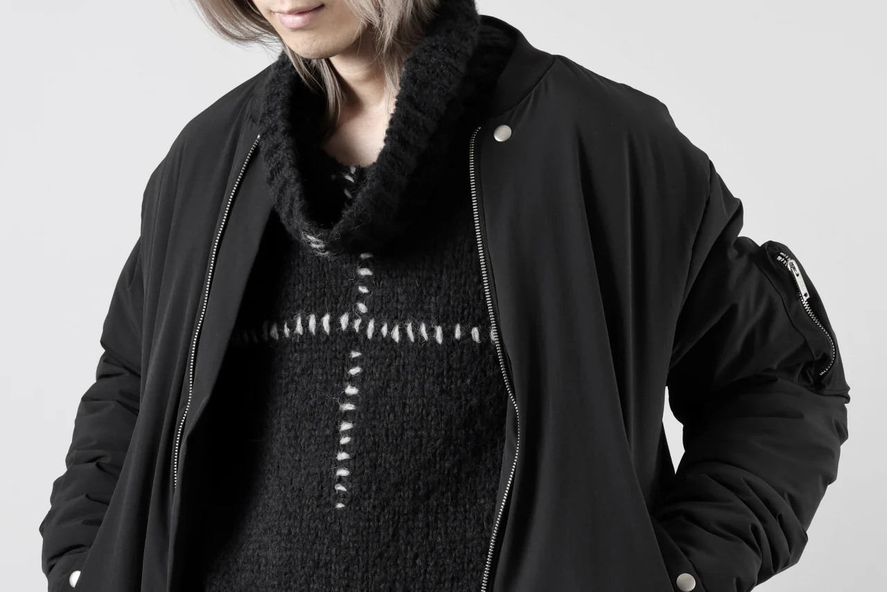 thom/krom HIGH COLLAR KNIT PULLOVER / ALPACA WOOL (BLACK) - Image 49