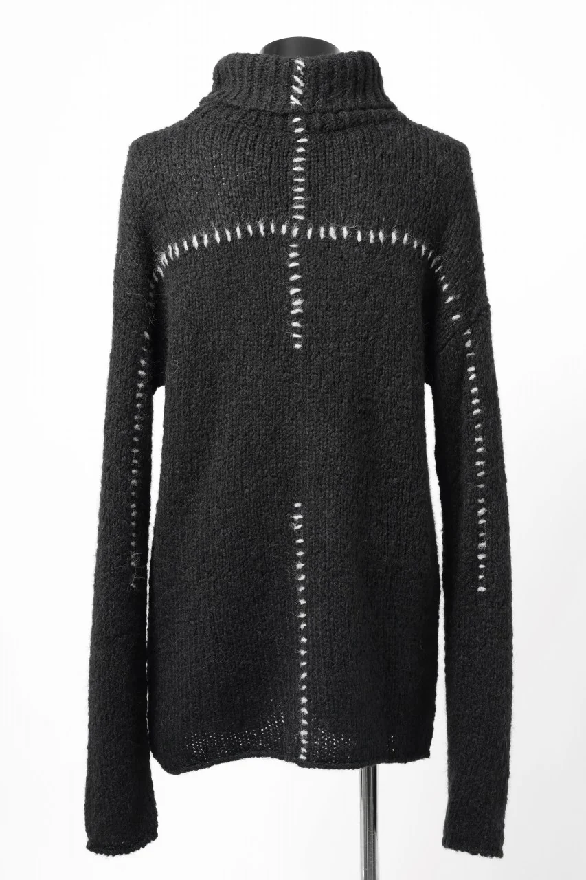 thom/krom HIGH COLLAR KNIT PULLOVER / ALPACA WOOL (BLACK) - Image 5