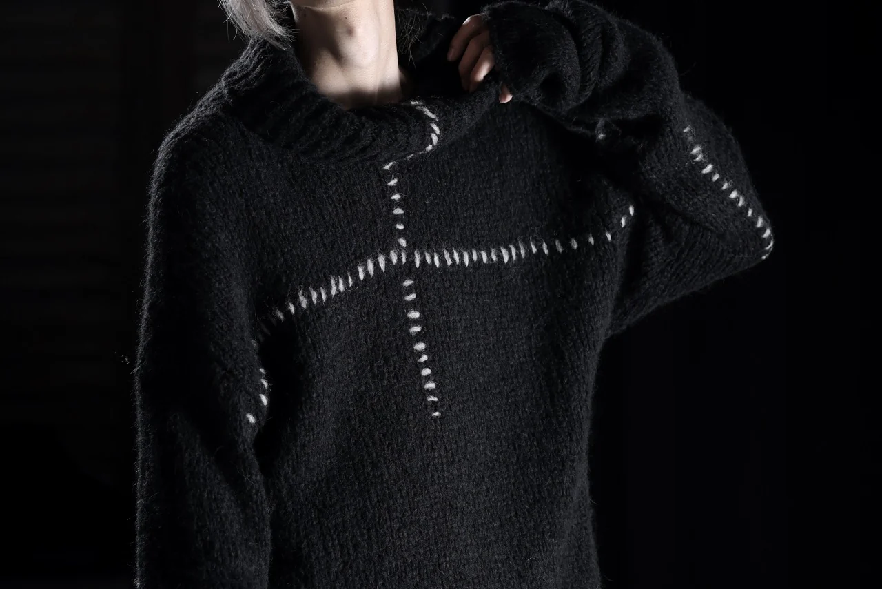 thom/krom HIGH COLLAR KNIT PULLOVER / ALPACA WOOL (BLACK) - Image 52