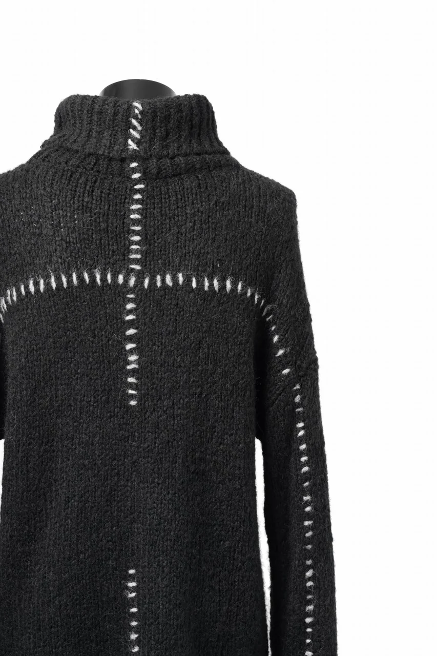 thom/krom HIGH COLLAR KNIT PULLOVER / ALPACA WOOL (BLACK) - Image 6