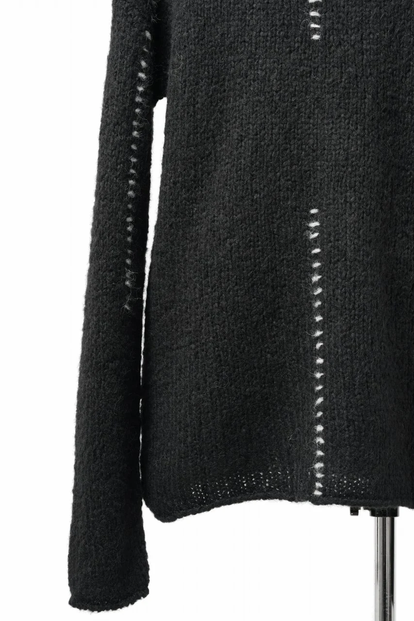 thom/krom HIGH COLLAR KNIT PULLOVER / ALPACA WOOL (BLACK) - Image 8