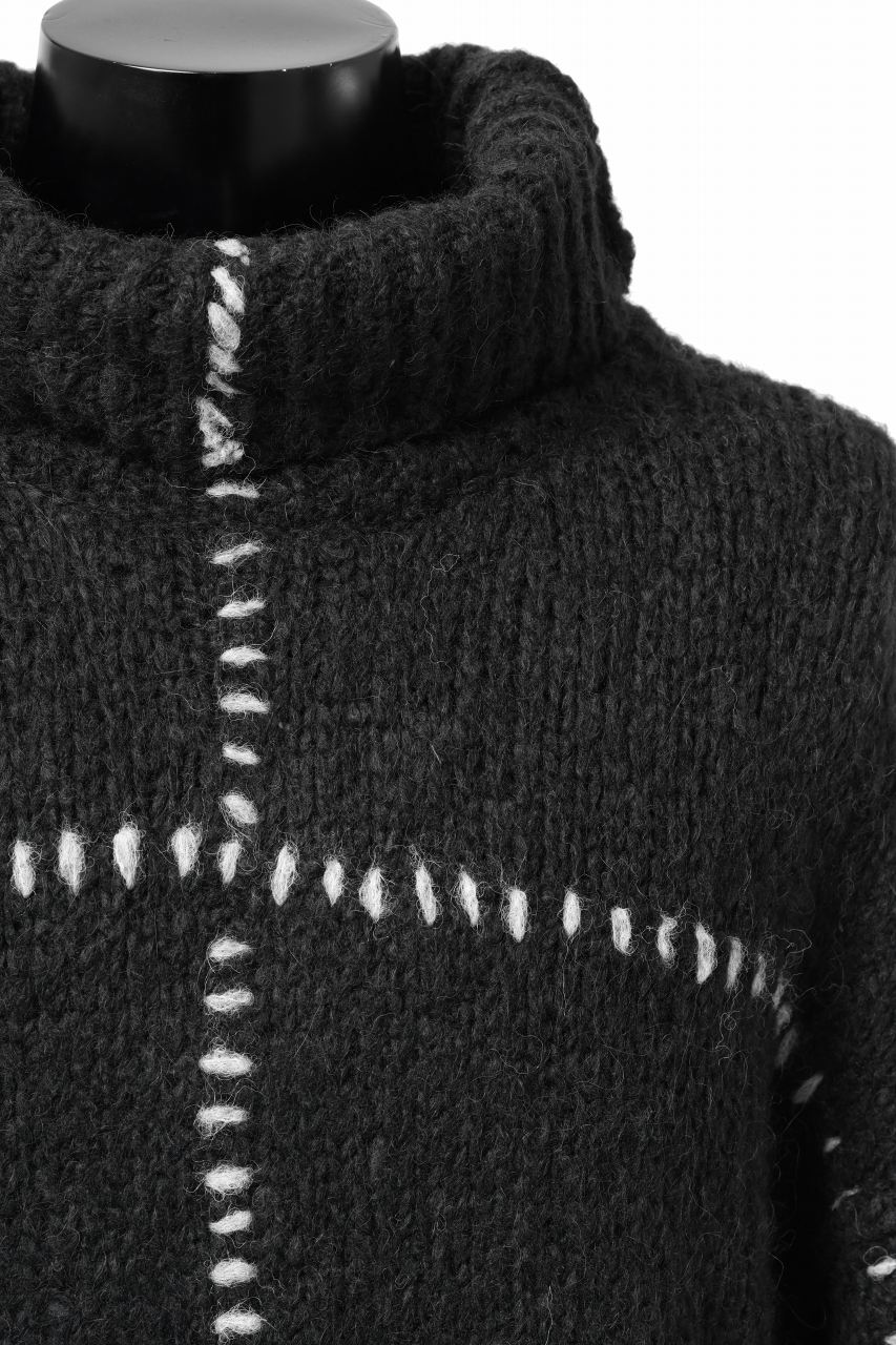 thom/krom HIGH COLLAR KNIT PULLOVER / ALPACA WOOL (BLACK) - Image 9