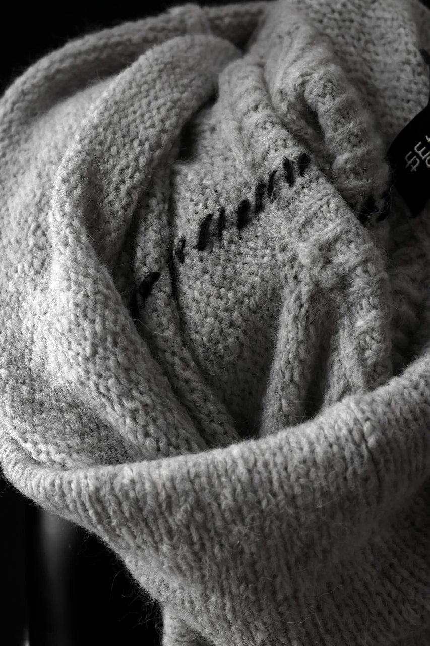 thom/krom HIGH COLLAR KNIT PULLOVER / ALPACA WOOL (LIGHT GREY) - Image 13