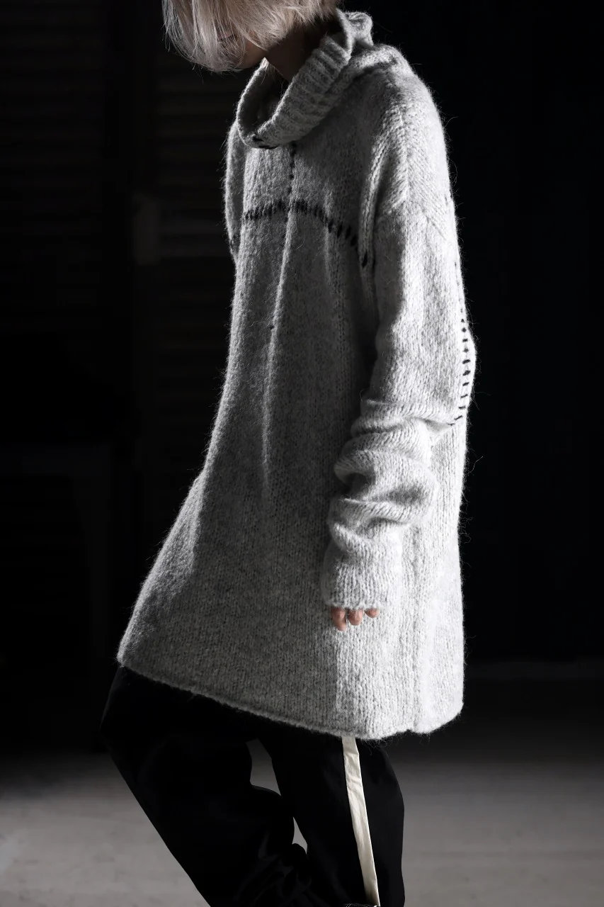 thom/krom HIGH COLLAR KNIT PULLOVER / ALPACA WOOL (LIGHT GREY) - Image 17