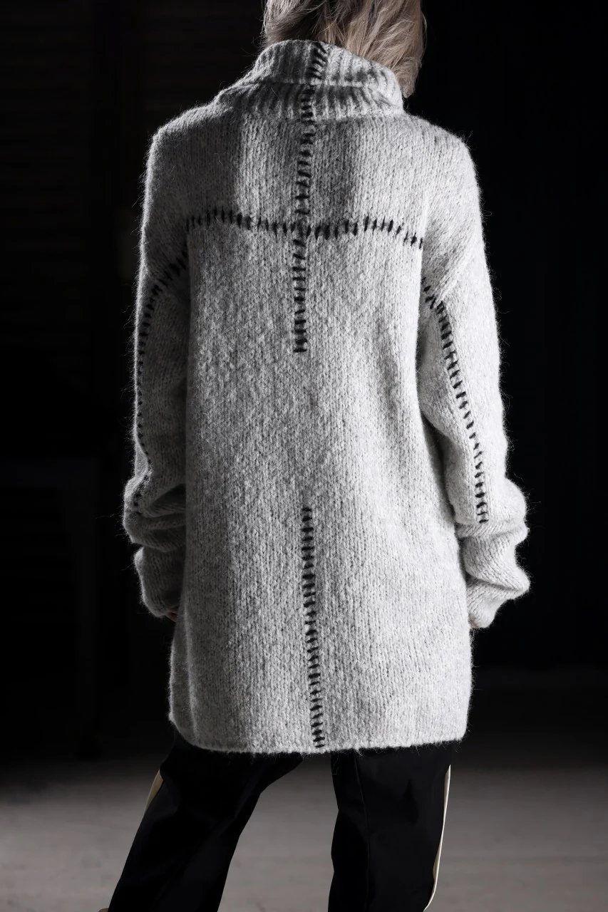 thom/krom HIGH COLLAR KNIT PULLOVER / ALPACA WOOL (LIGHT GREY) - Image 18