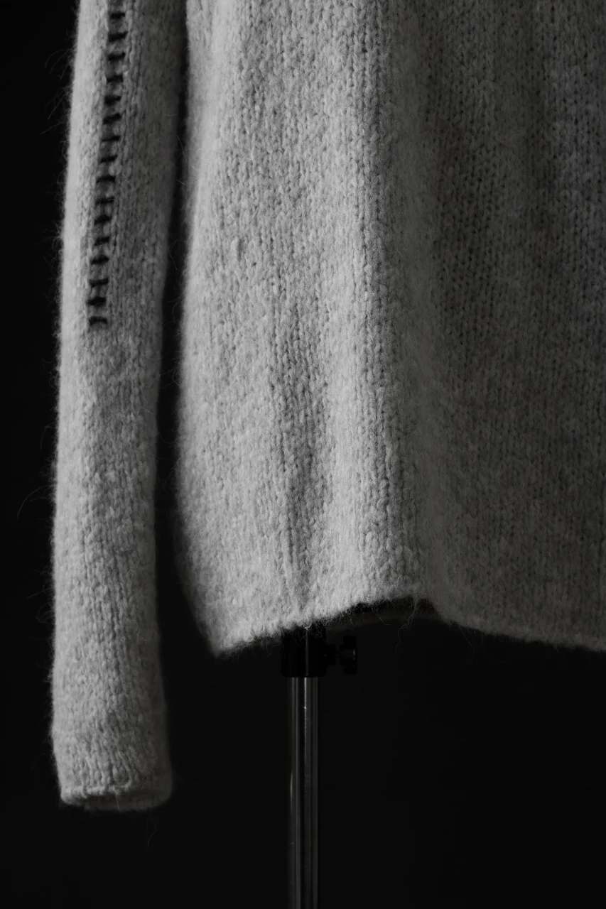 thom/krom HIGH COLLAR KNIT PULLOVER / ALPACA WOOL (LIGHT GREY) - Image 6