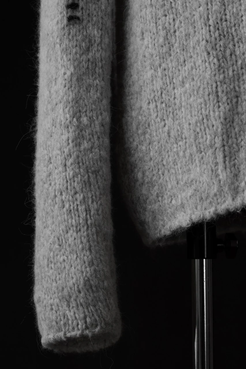 thom/krom HIGH COLLAR KNIT PULLOVER / ALPACA WOOL (LIGHT GREY) - Image 8