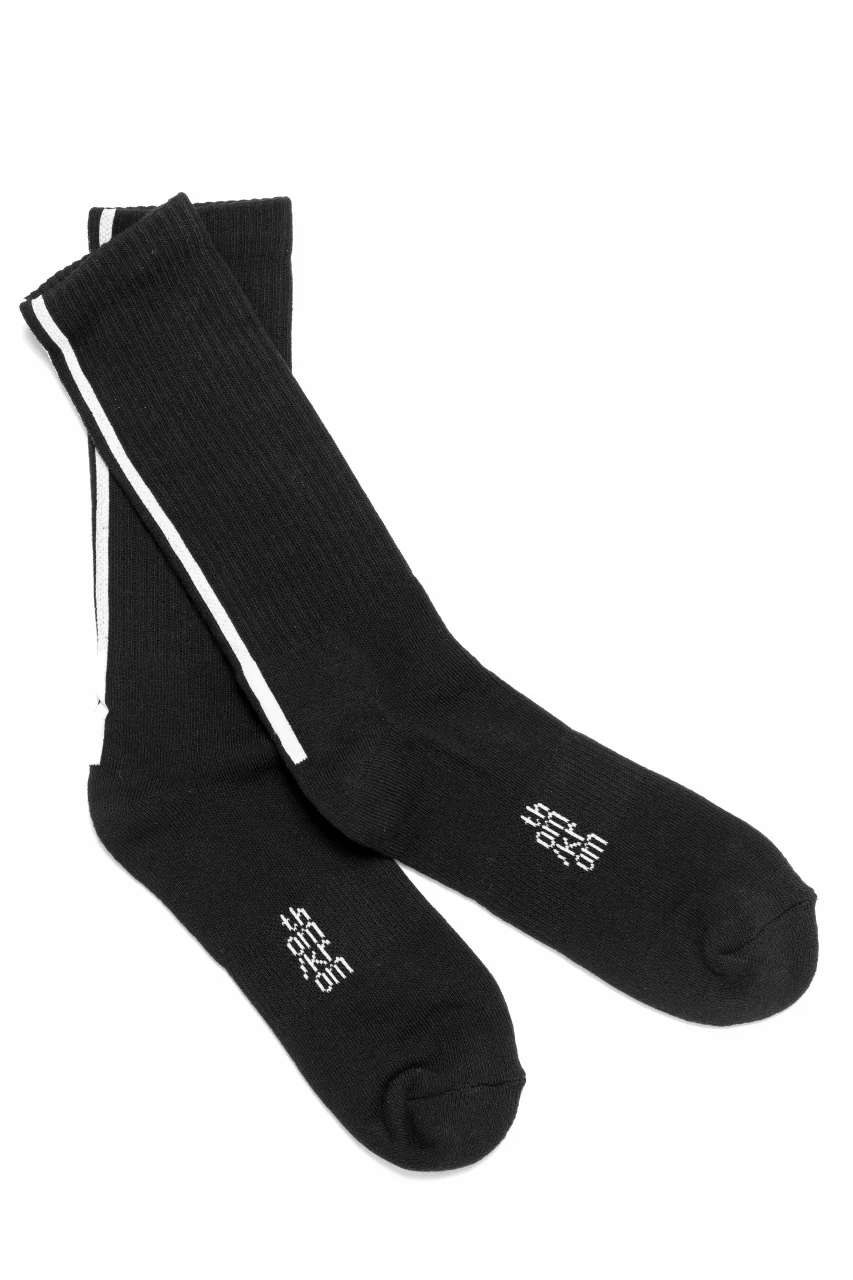 thom/krom HIGH SOCKS / BACKLINE and LOGO (BLACK) - Image 3