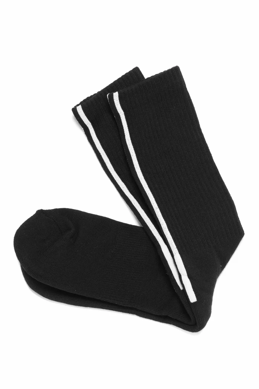 thom/krom HIGH SOCKS / BACKLINE and LOGO (BLACK) - Image 4