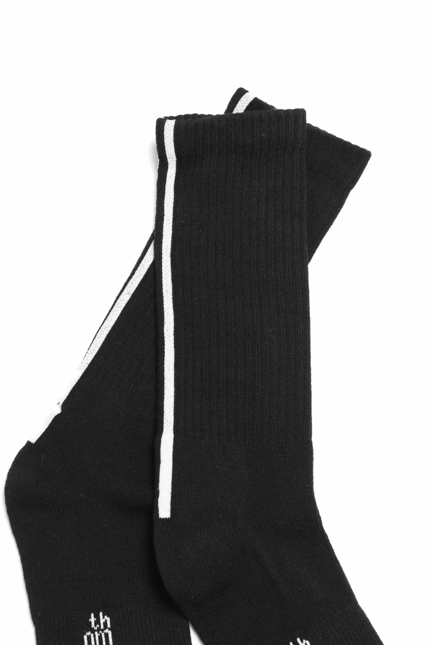 thom/krom HIGH SOCKS / BACKLINE and LOGO (BLACK) - Image 5