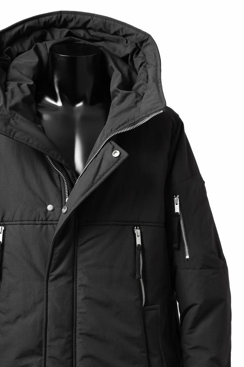 thom/krom HOODIE ZIP BOMBER COAT / WARM PADDED (BLACK) - Image 14