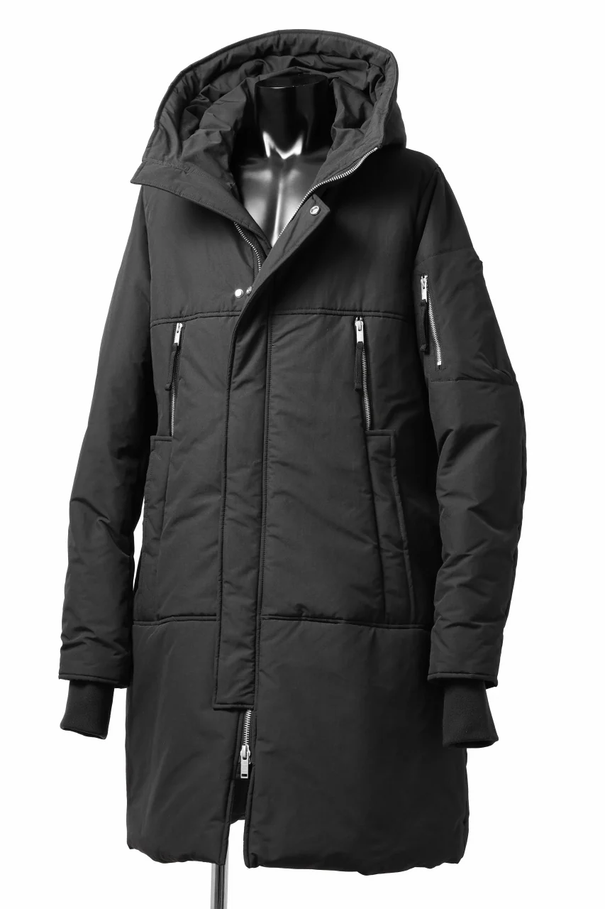thom/krom HOODIE ZIP BOMBER COAT / WARM PADDED (BLACK) - Image 3