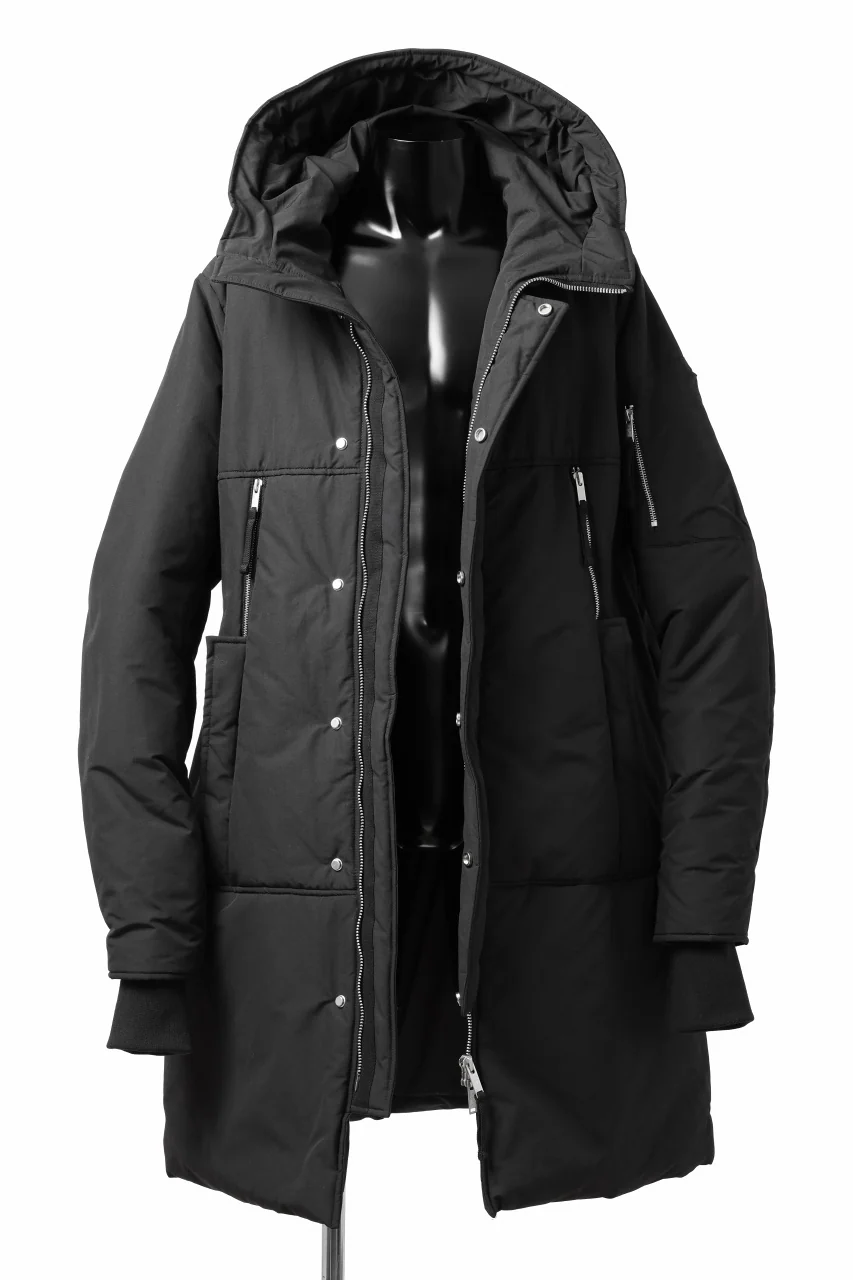 thom/krom HOODIE ZIP BOMBER COAT / WARM PADDED (BLACK) - Image 7