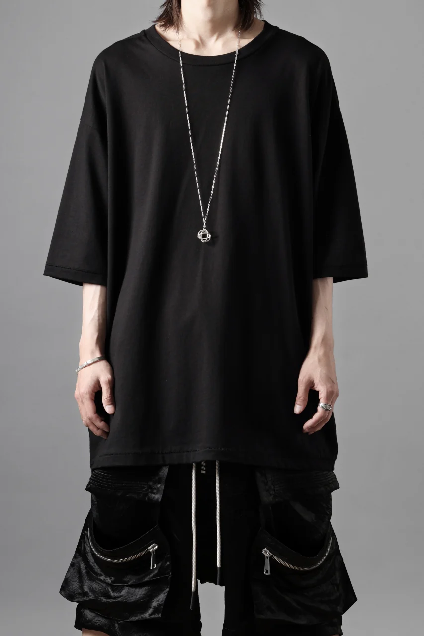 thom/krom LOOSE FIT BACK PRINT SHORT SLEEVE TEE / LIGHT JERSEY (BLACK) - Image 15