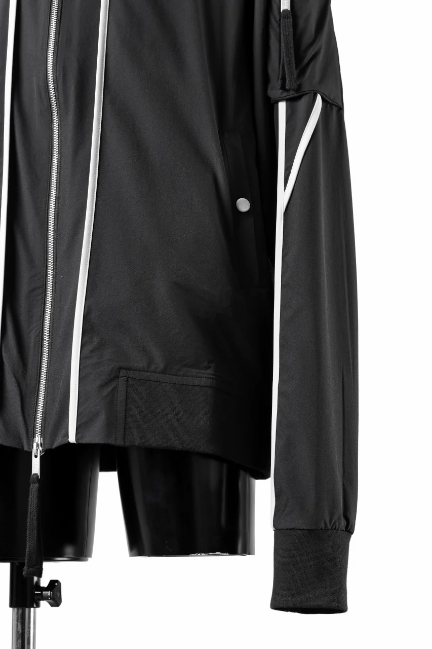 thom/krom MA-1 JACKET / ELASTIC NYLON + REFLECTION PIPING (BLACK) - Image 10