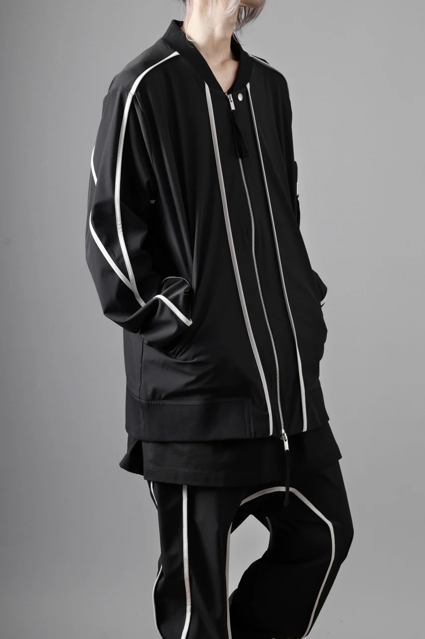 thom/krom MA-1 JACKET / ELASTIC NYLON + REFLECTION PIPING (BLACK) - Image 20