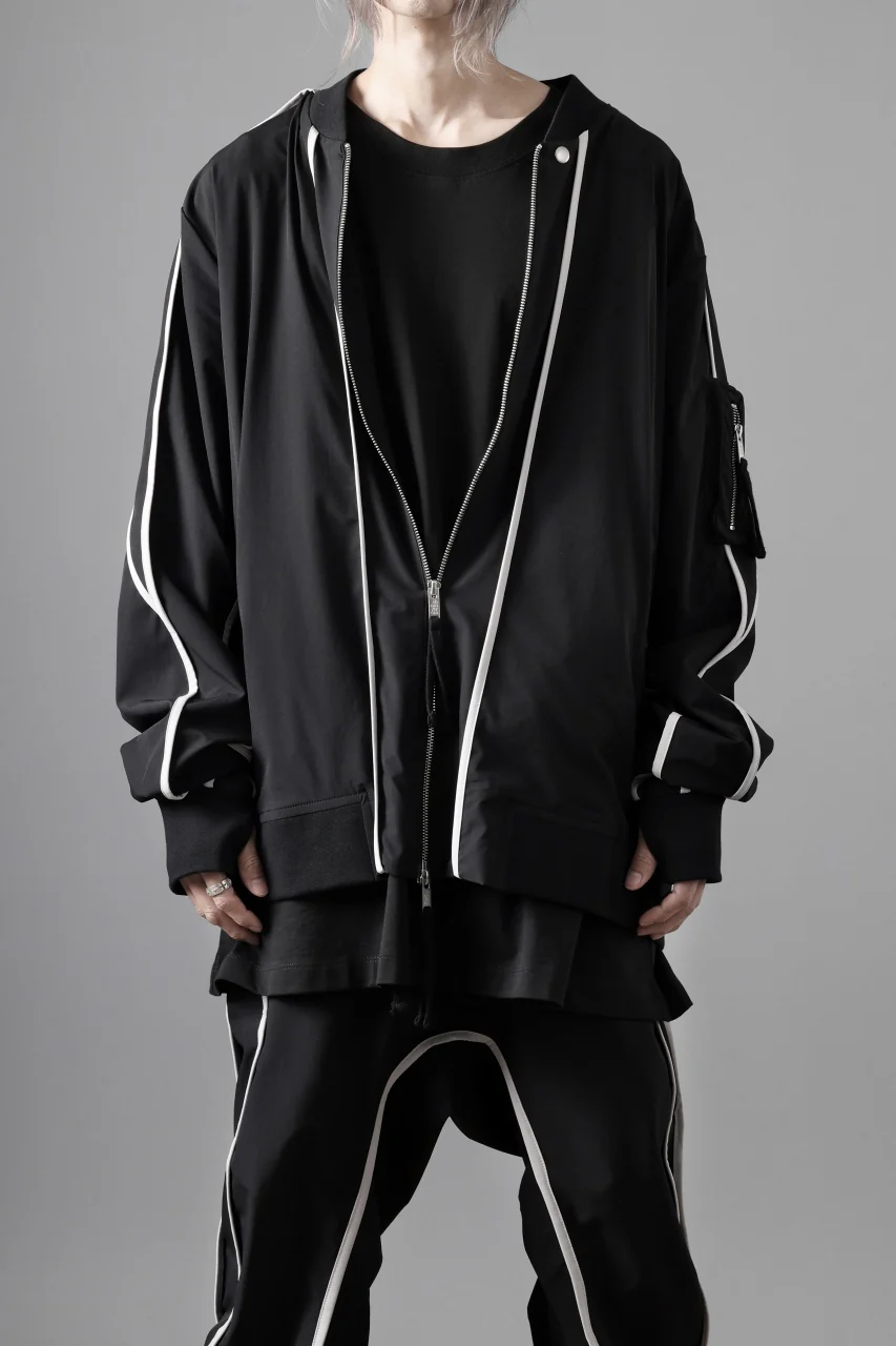 thom/krom MA-1 JACKET / ELASTIC NYLON + REFLECTION PIPING (BLACK) - Image 23