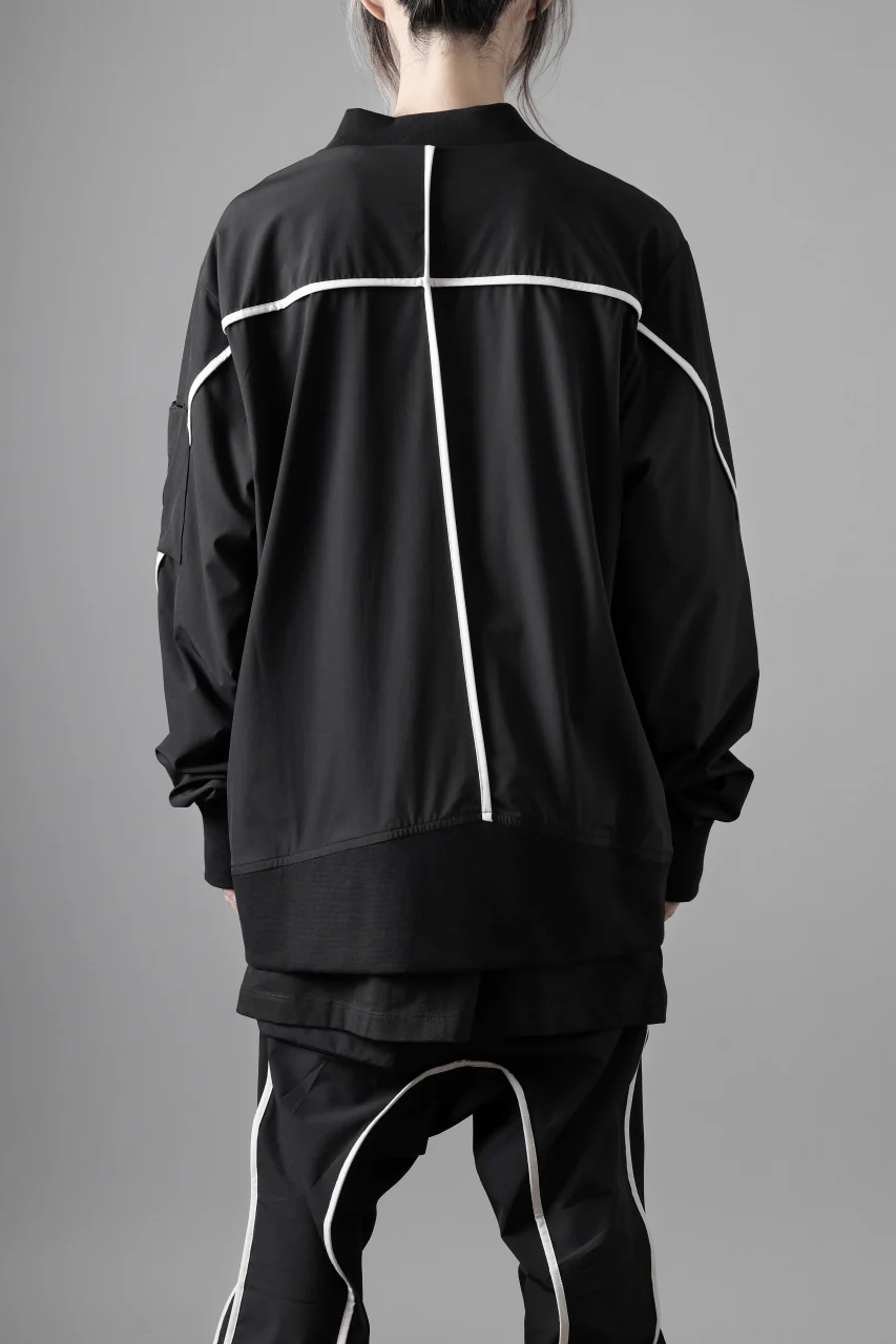 thom/krom MA-1 JACKET / ELASTIC NYLON + REFLECTION PIPING (BLACK) - Image 24