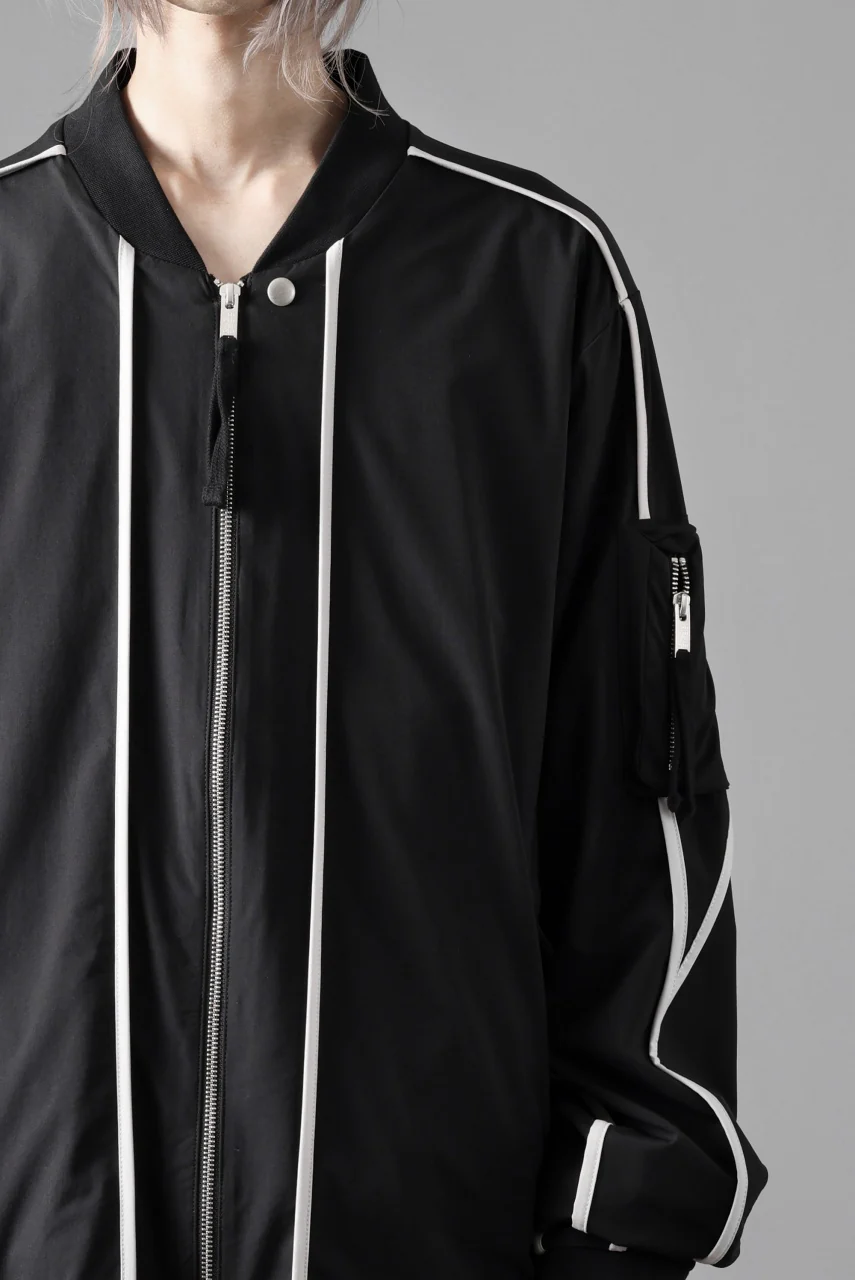 thom/krom MA-1 JACKET / ELASTIC NYLON + REFLECTION PIPING (BLACK) - Image 27