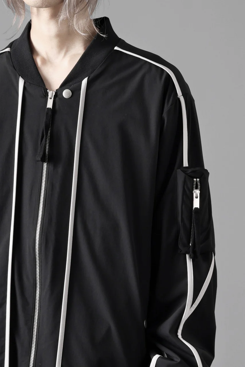 thom/krom MA-1 JACKET / ELASTIC NYLON + REFLECTION PIPING (BLACK) - Image 28