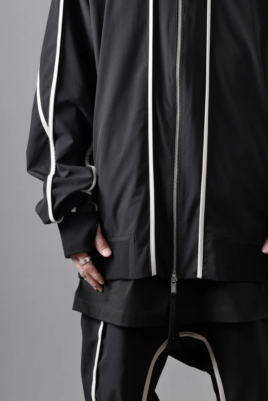 thom/krom MA-1 JACKET / ELASTIC NYLON + REFLECTION PIPING (BLACK) - Image 29