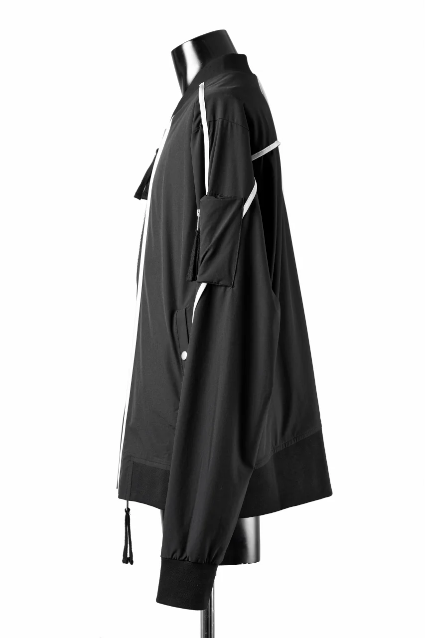 thom/krom MA-1 JACKET / ELASTIC NYLON + REFLECTION PIPING (BLACK) - Image 3