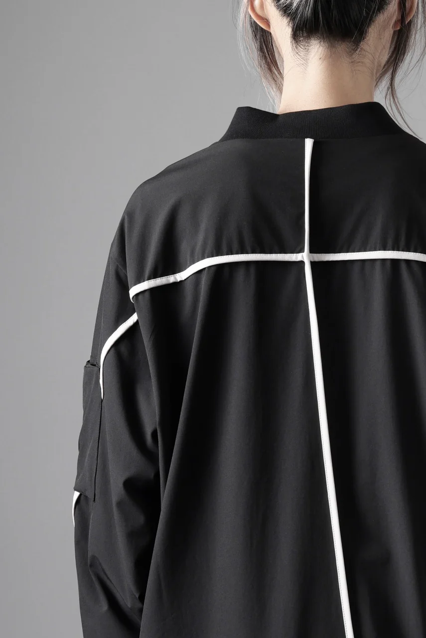 thom/krom MA-1 JACKET / ELASTIC NYLON + REFLECTION PIPING (BLACK) - Image 32