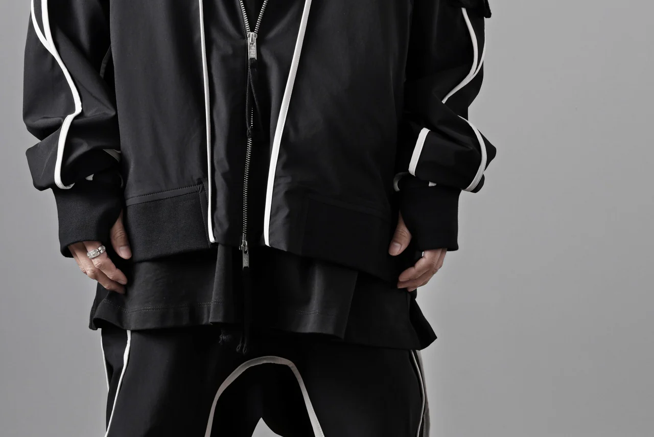 thom/krom MA-1 JACKET / ELASTIC NYLON + REFLECTION PIPING (BLACK) - Image 34
